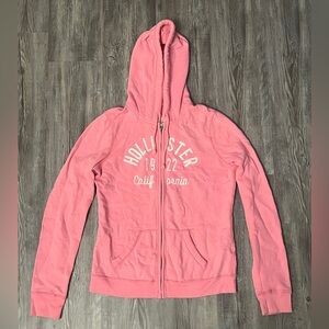 Pink Hollister Zip Up Sweatshirt